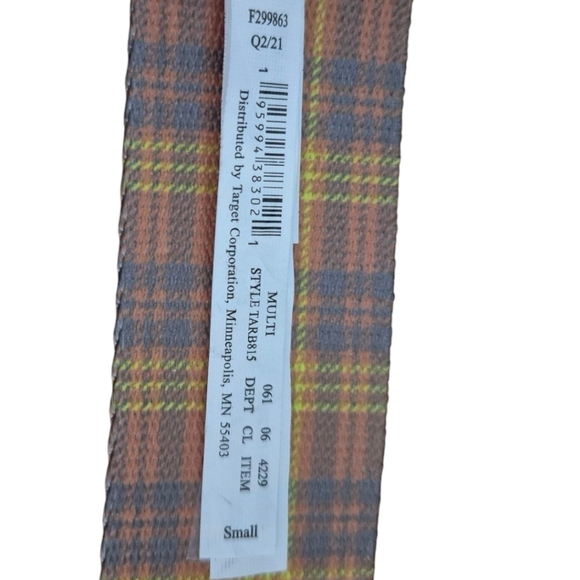 Two Wild Fable Belts Steal and Orange Plaid Size Sm - Picture 3 of 3